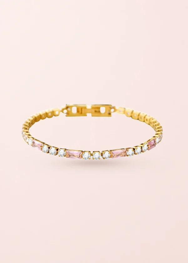 Abel Pink Glittering II – Armband mit Zirkonia in Goldoptik