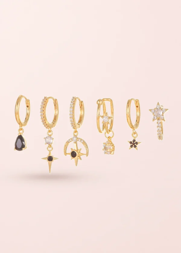 Zeus Space Petit – Ohrring-Set mit Sternen und Zirkonia