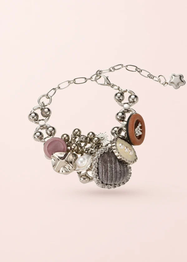 Yumi Purple Dream – Armband mit Herz- und Perlenakzenten