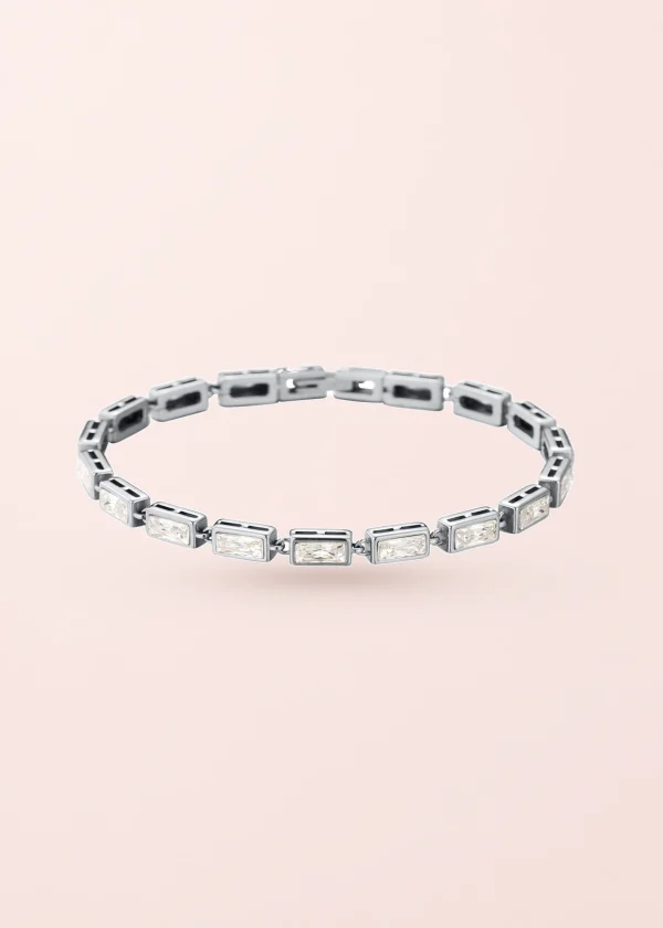 Filippe Carre Glittering – Armband mit geometrischem Design in Silberoptik