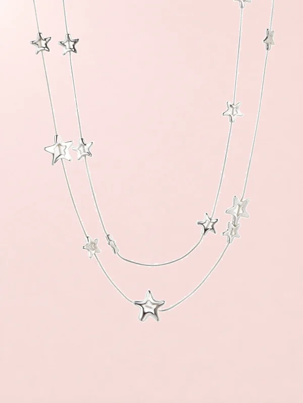 Silver Star Long Chain Body Chain