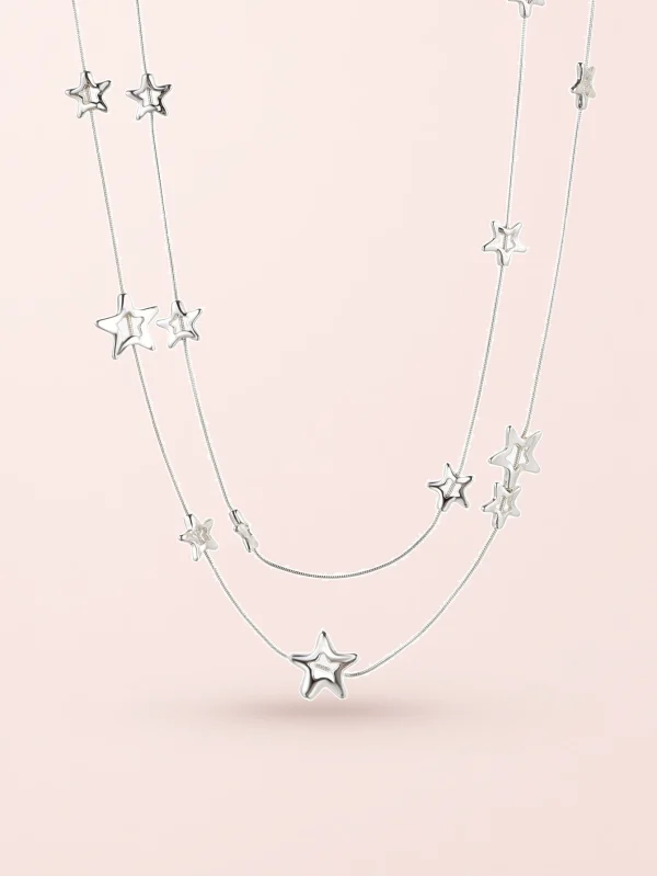 Silver Star Long Chain Body Chain