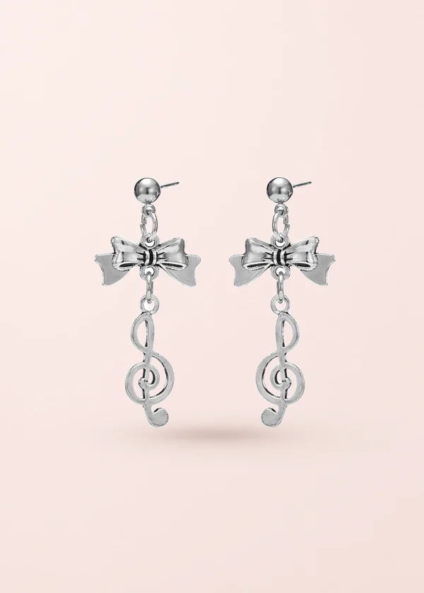 Melody Bow – Ohrringe mit Schleife in Silberoptik