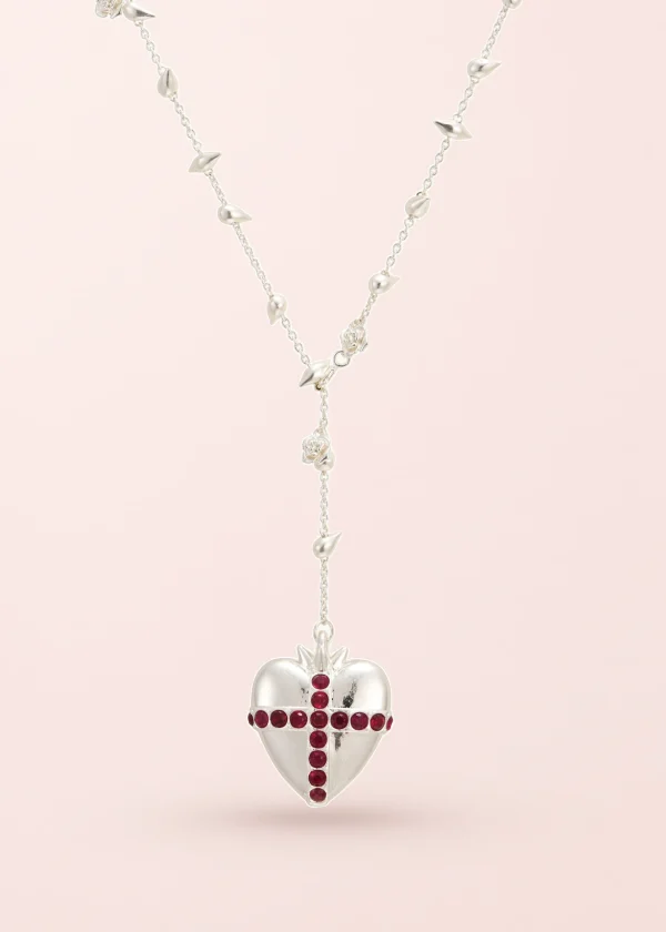 Blissful Seraphim - Gentle Heart Necklace in Silver