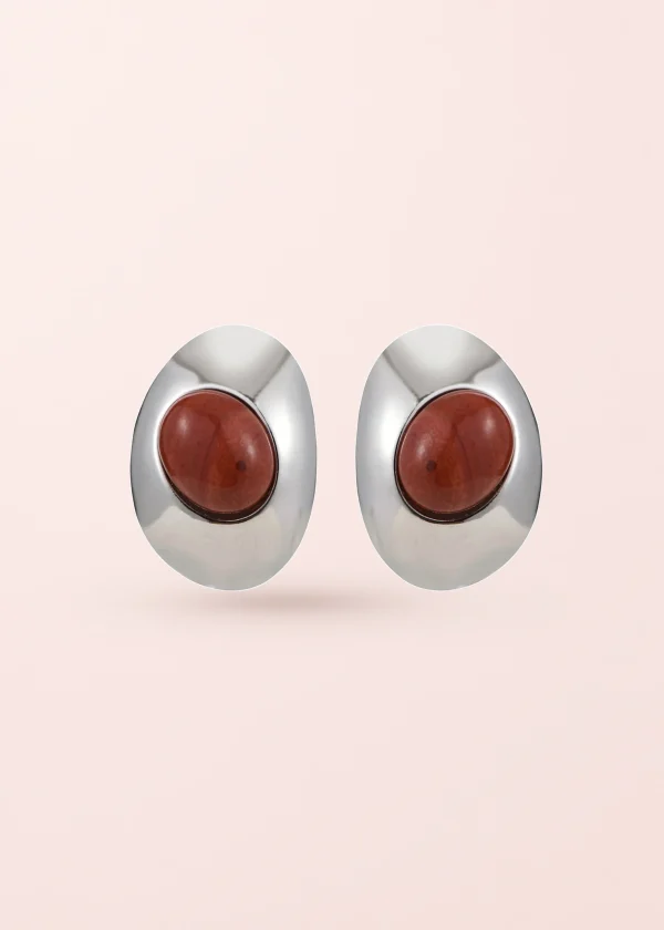 Tamara Red – Ohrringe in Silberoptik mit roten Akzenten
