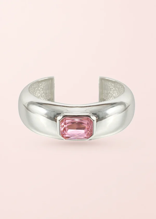 Blissful Seraphim – Rose Armreif mit Zirkonia in Silberoptik