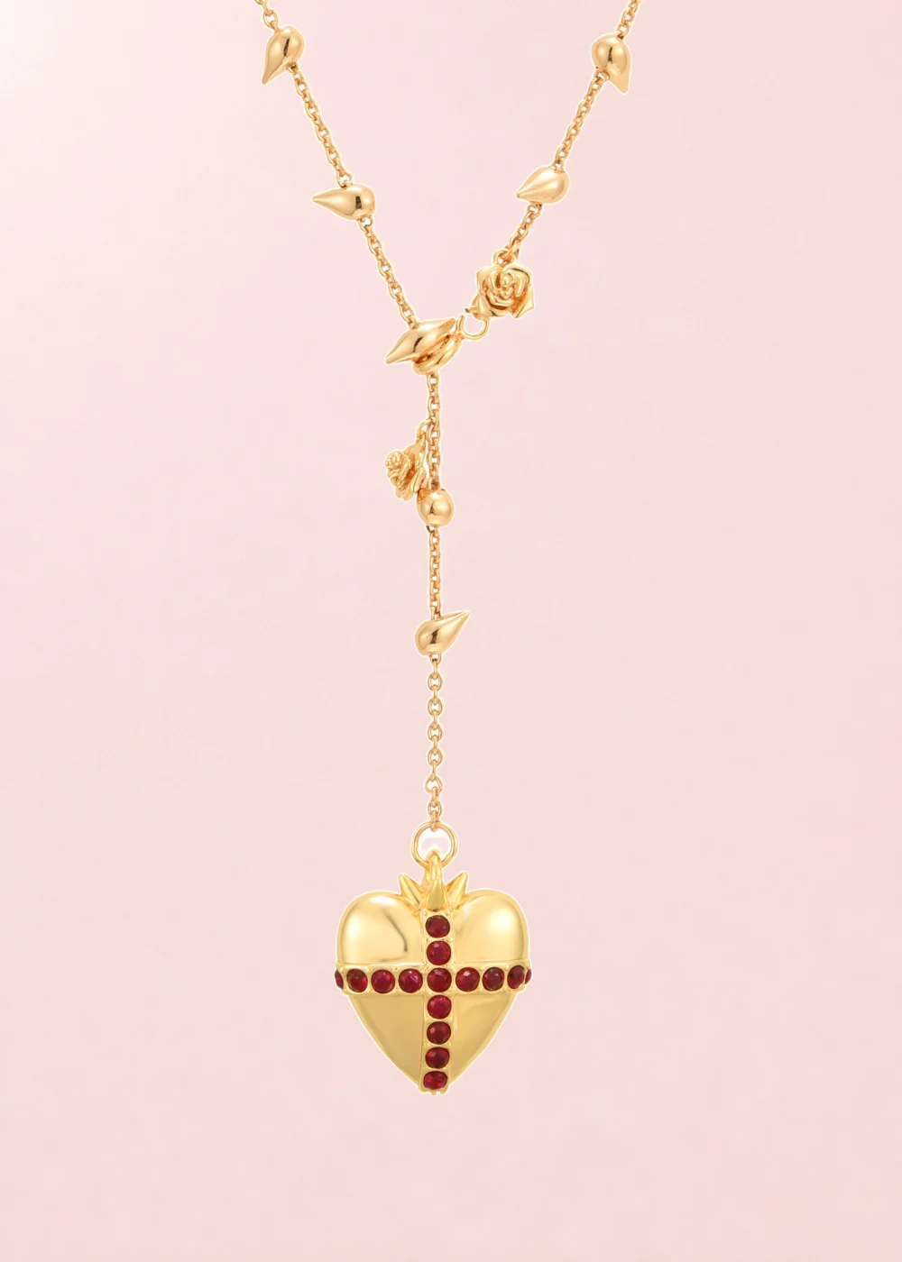 Blissful Seraphim - Gentle Heart Necklace in Golden product photo