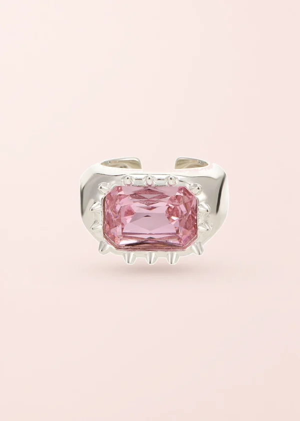 Blissful Seraphim – Rose Thorn Ring mit Herzmotiv in Silberoptik
