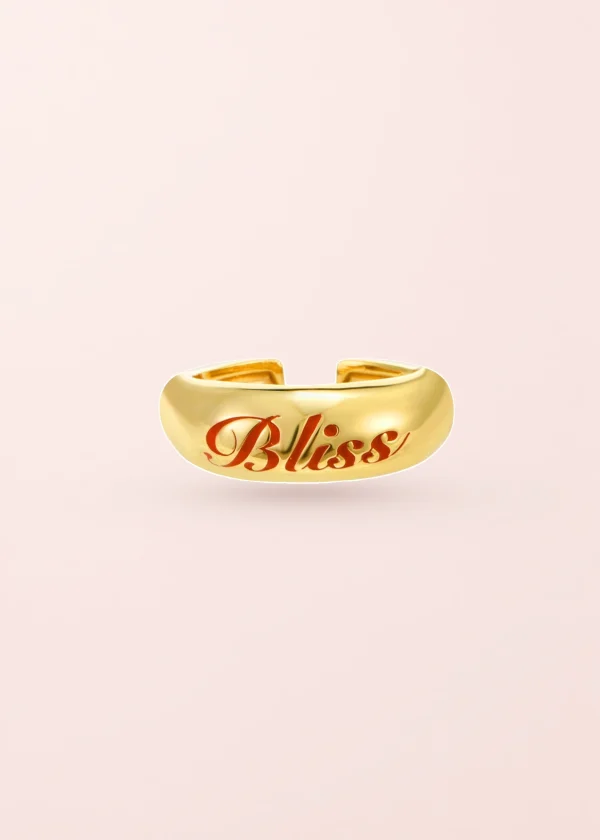 Blissful Seraphim – Bliss Ring mit dem Schriftzug „Bliss“ in Goldoptik