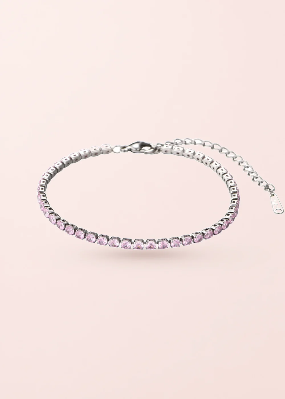Produktfoto: Abel Pink Glittering I – Armband mit rosa Akzenten in Silberoptik