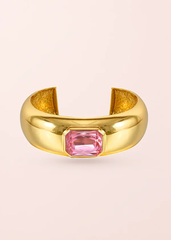 Blissful Seraphim – Rose Armreif mit Zirkonia in Goldoptik