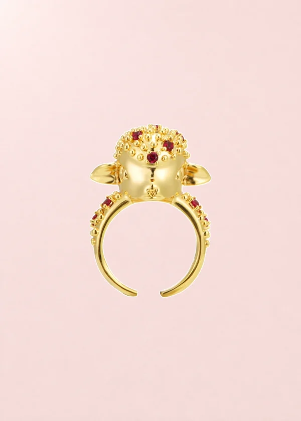 Blissful Seraphim - Gentle Lamb Ring in Golden