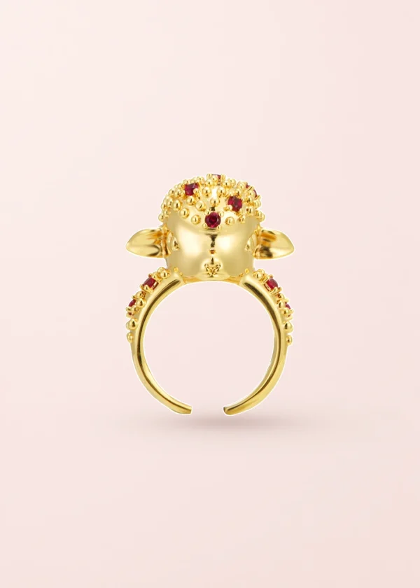Blissful Seraphim – Gentle Lamb Ring mit Zirkonia in Goldoptik