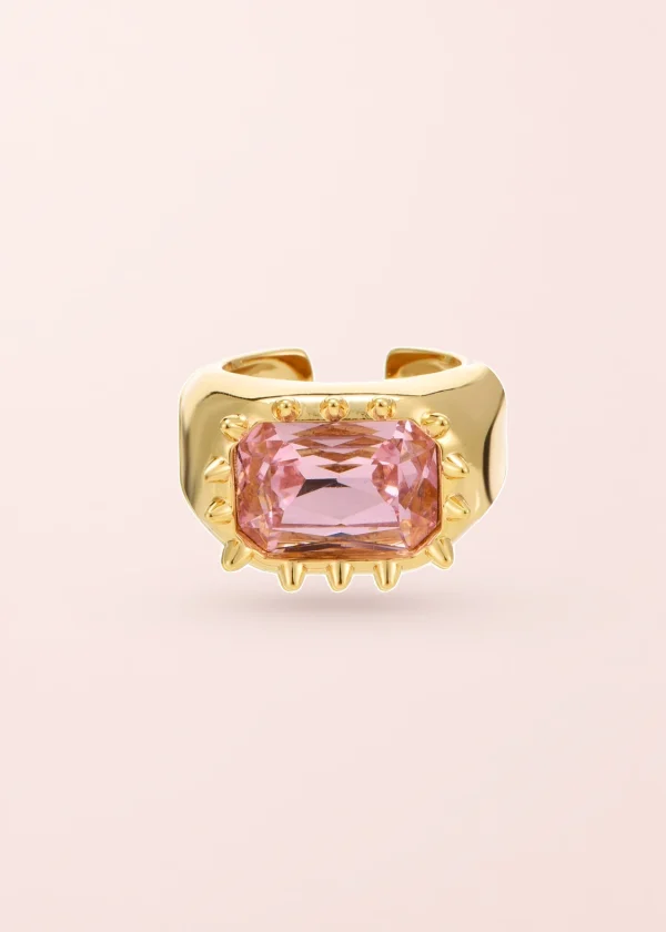Blissful Seraphim – Rose Thorn Ring mit Herzmotiv in Goldoptik