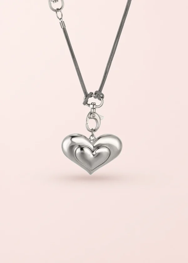 Sandy Heart Silver Necklace