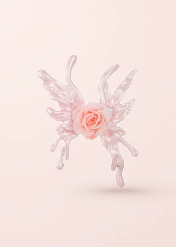 Pink Flower Butterfly – Ring mit Schmetterlings- und Blumenmotiv