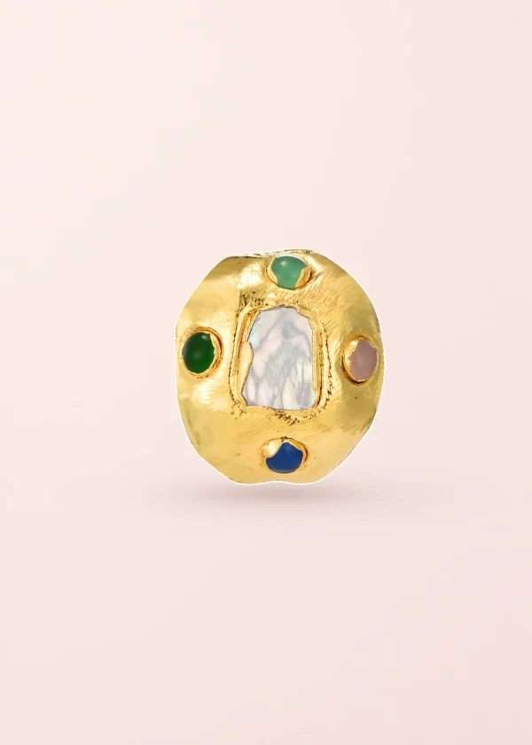 Marion Colorful – Ring mit Muscheldetails und Naturperle