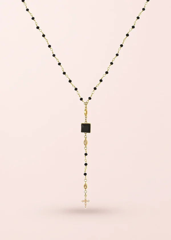 Saskia Cross Lariat Necklace