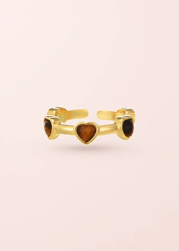 Mika Heart – Ring mit Herzmotiv und Naturstein