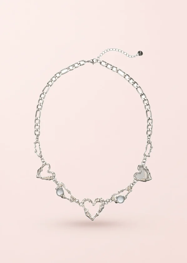 Love In My Soul Mirror – Halskette mit Naturstein in Silberoptik