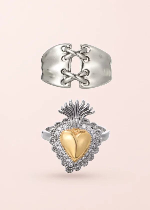Diana & Sacre – Ring-Set mit Herzen