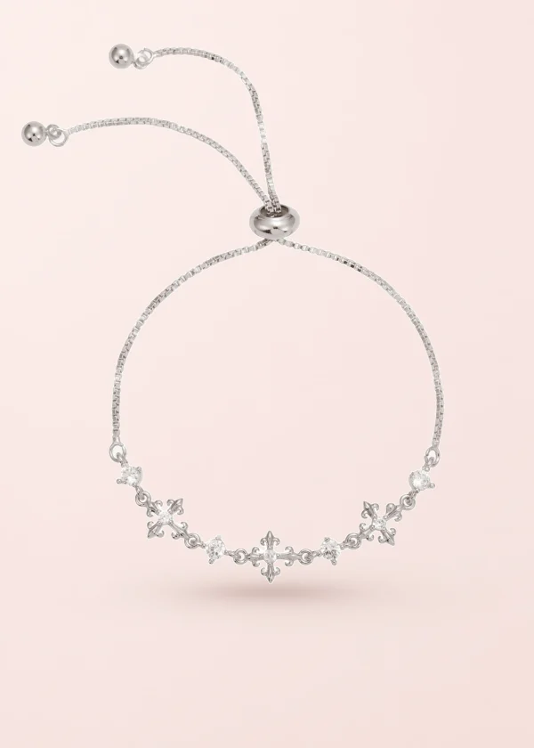 Maria – Armband mit Kreuzdetails und Zirkonia in Silberoptik
