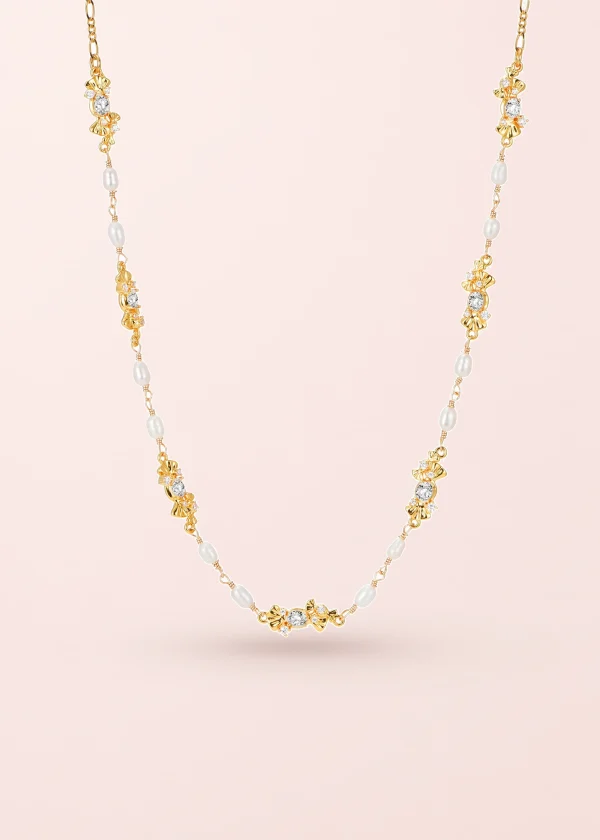 Laurent Pearl Golden Necklace
