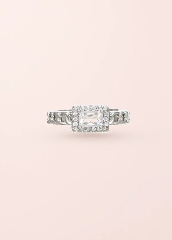 Val – Ring mit geometrischem Design in Silberoptik