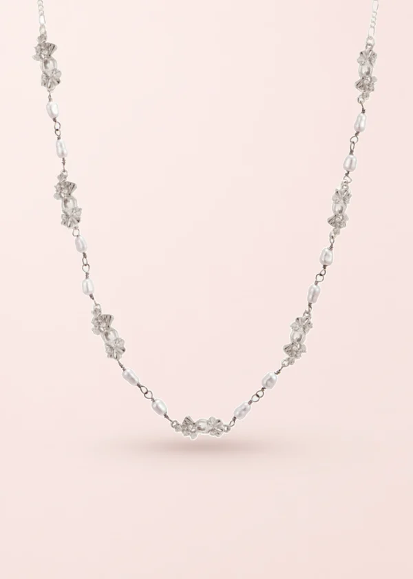 Laurent Pearl Silver Necklace