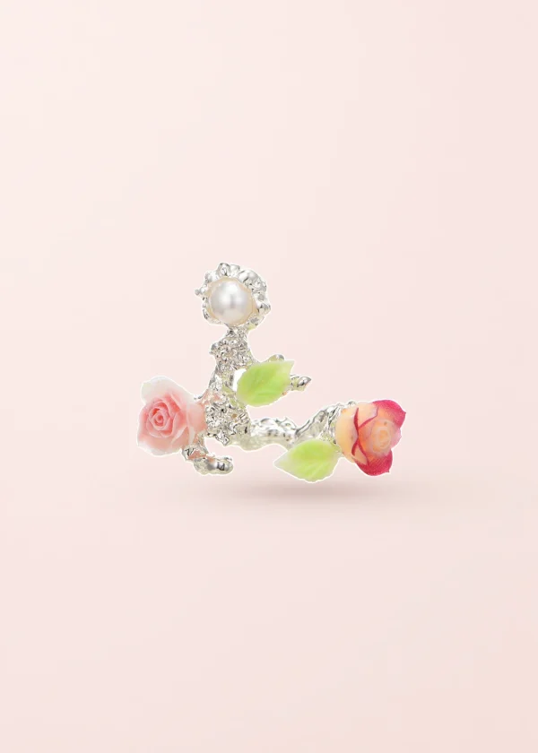 Cate Rose Flower – Ring mit Blumenmotiv in Silberoptik