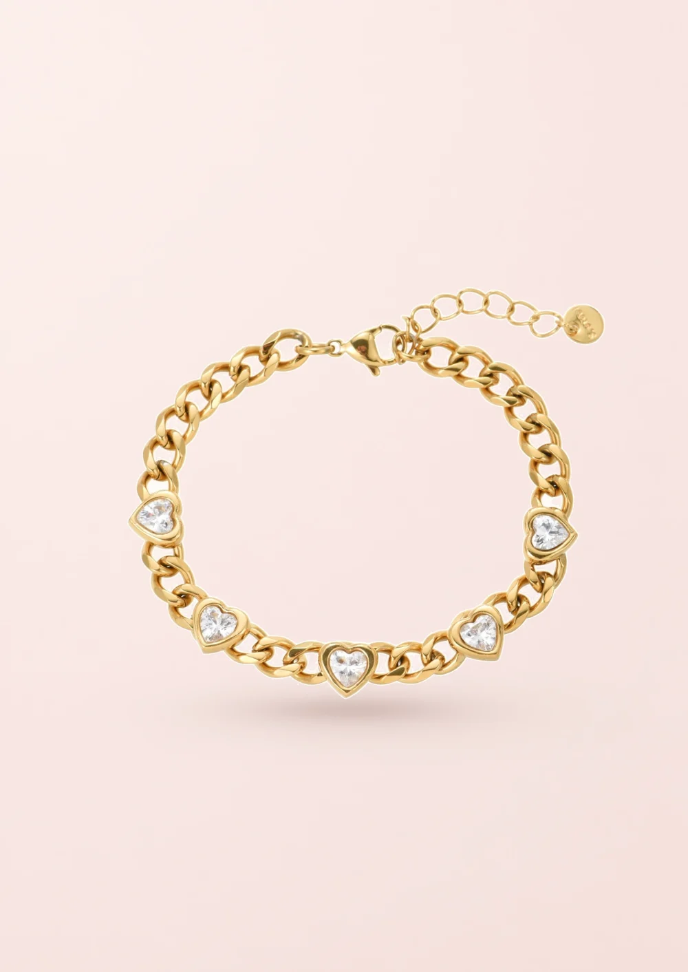 Produktfoto: Sabino Glittering Love – Kettenarmband mit Zirkonia in Goldoptik