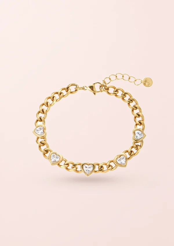 Sabino Glittering Love – Kettenarmband mit Zirkonia in Goldoptik