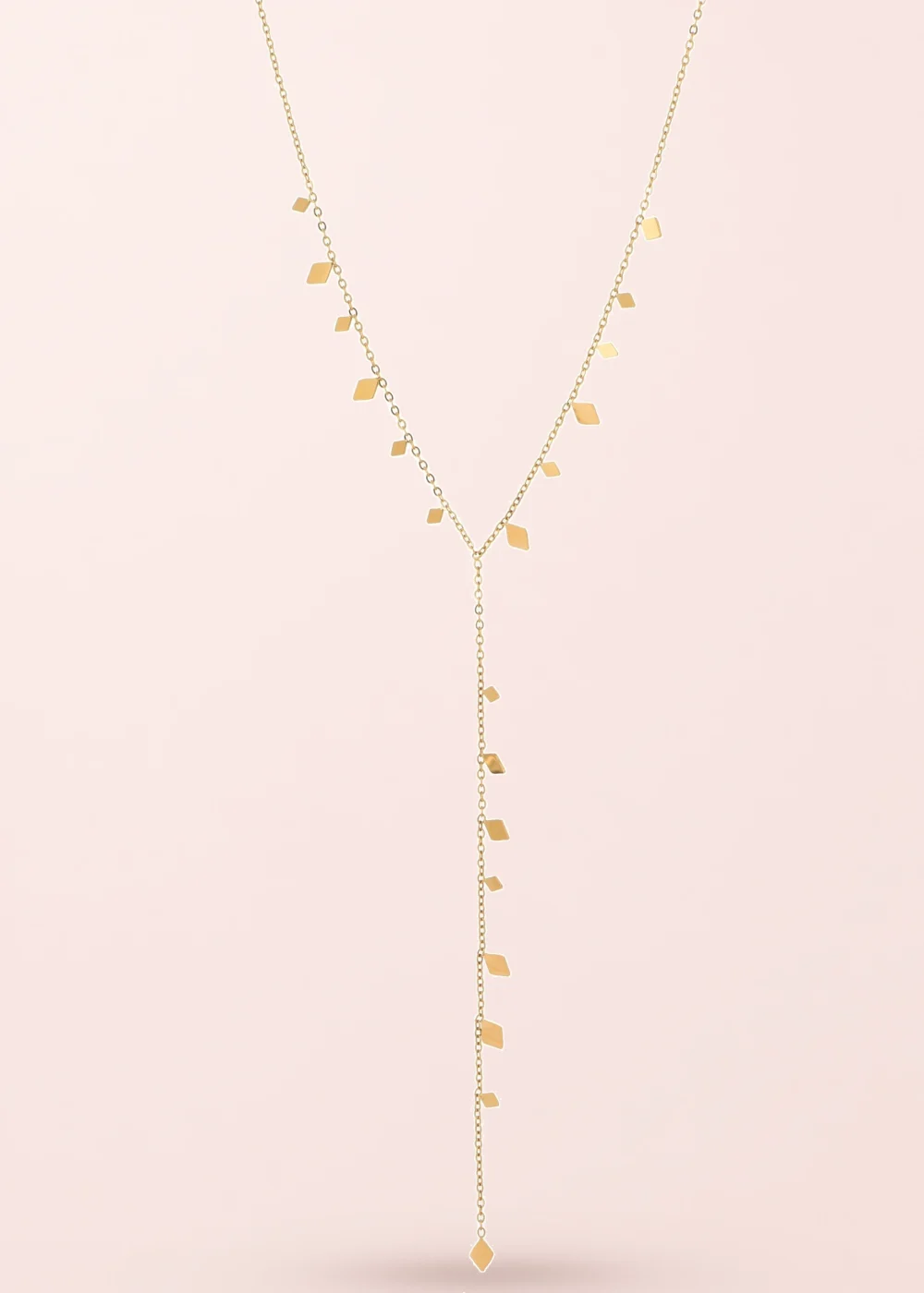 Produktfoto: Yana – Lariat-Halskette mit Zirkonia in Goldoptik