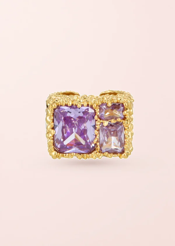 Shakira Glittering Ring – Ring mit geometrischem Design in Violett