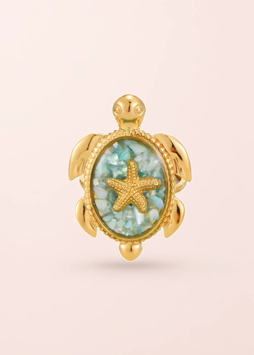 Produktfoto: Turtle Summer – Ring mit Schildkrötenmotiv in Goldoptik