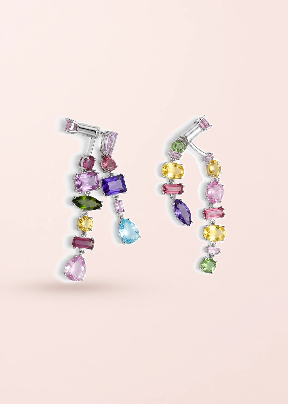 Kylie Colorful Crystals – Ohrringe mit Zirkonia in Silberoptik