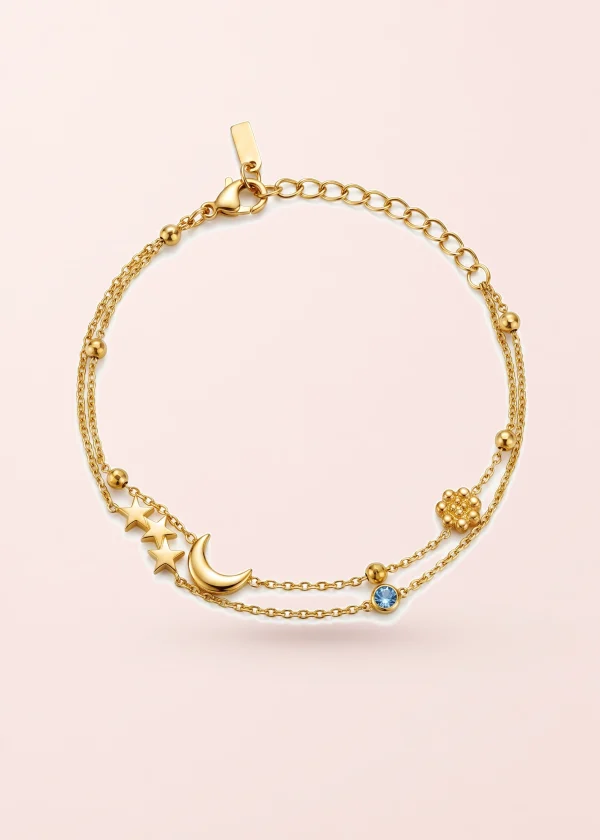 Mel Turquoise Blue – Armband III mit Mond und Sternen