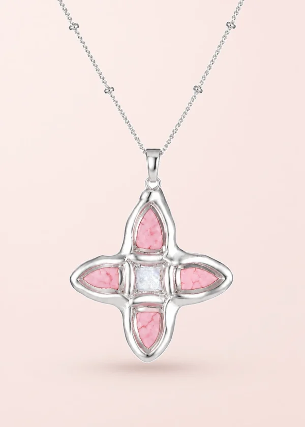 Lou Pink Cross Necklace