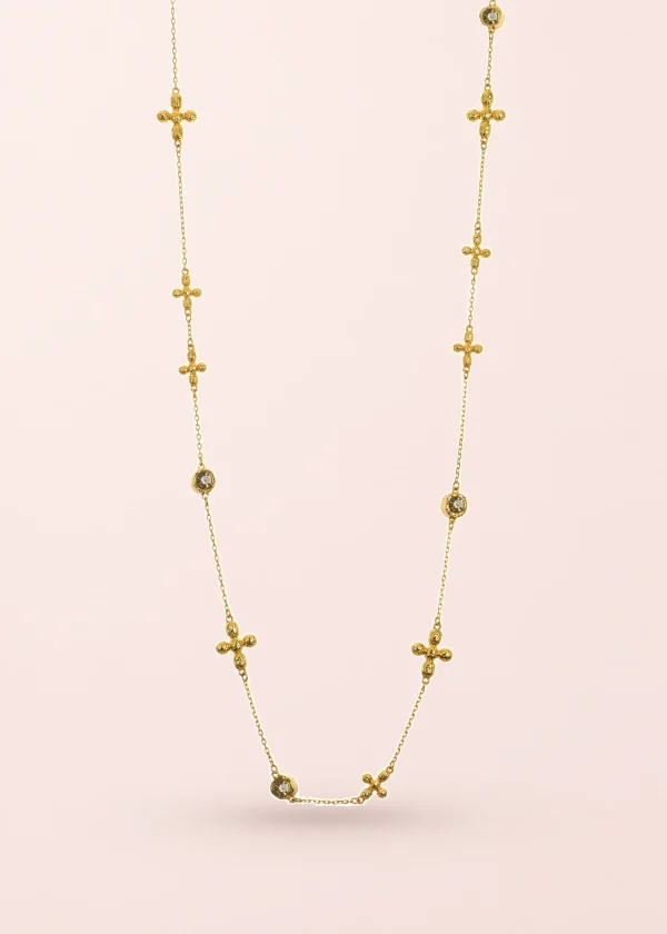 Nicole Cross Long Chain Multi-Layer Necklace