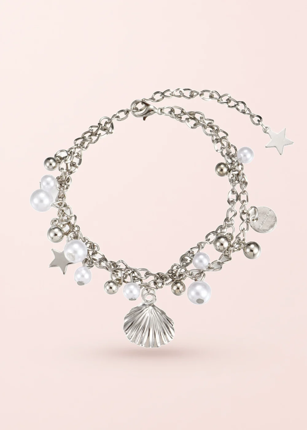 Produktfoto: Molly Shell Pearl – Armband mit Sternen, Muschel und Perlenoptik in Silberoptik