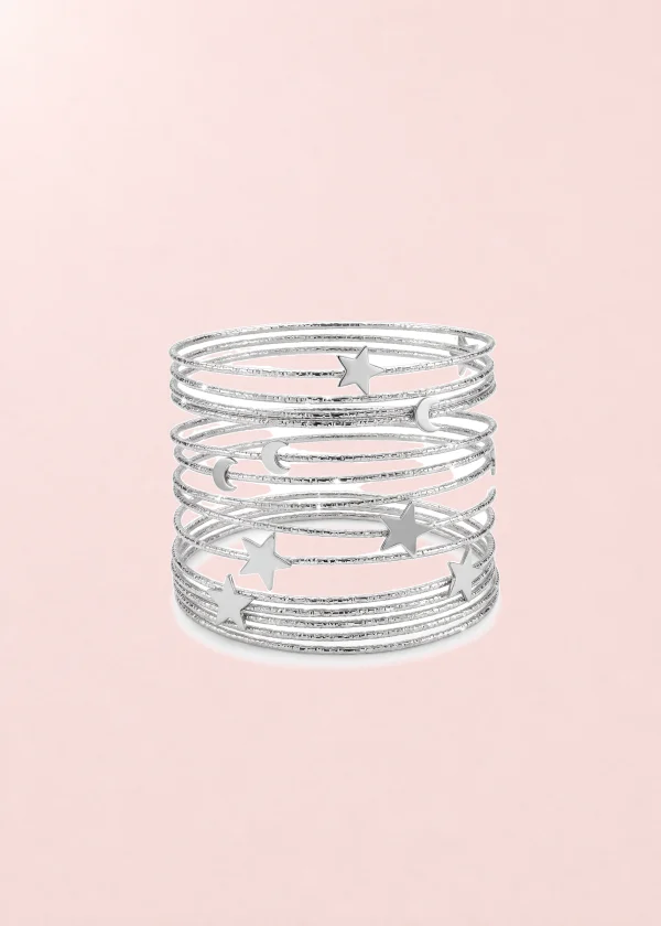 Galexy Stars Silver Bracelets Set