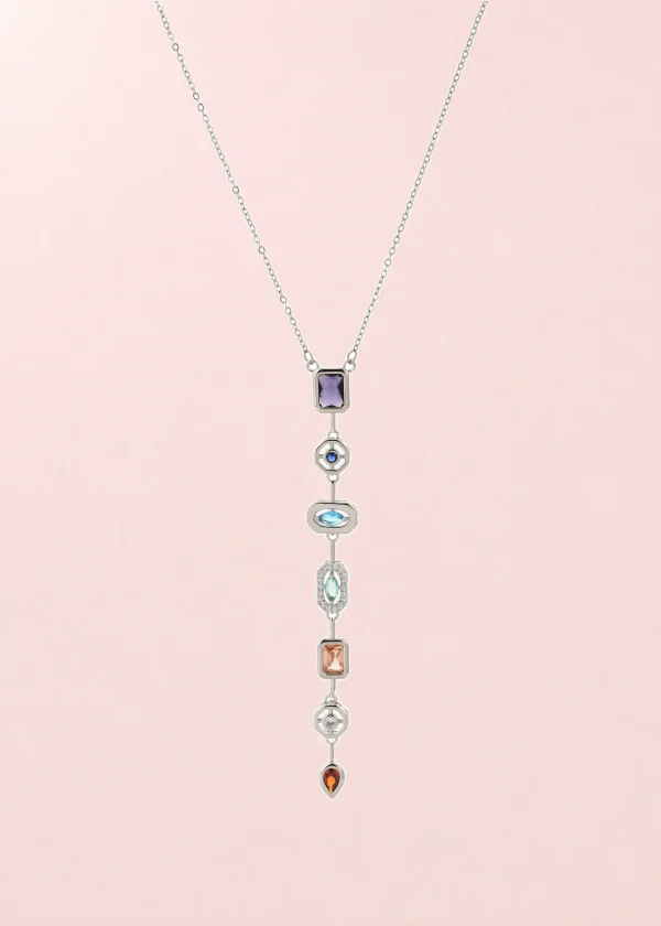 Marly Colorful Silver Lariat Necklace