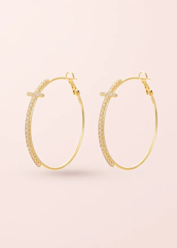 Cross Hoop – Ohrring mit Kreuz und Creolenform