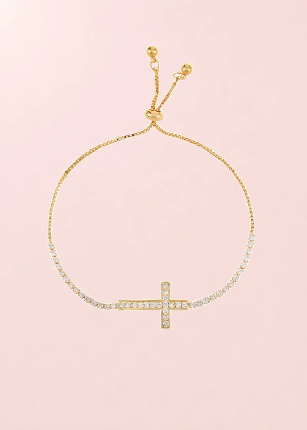 Glittering Cross Bracelet