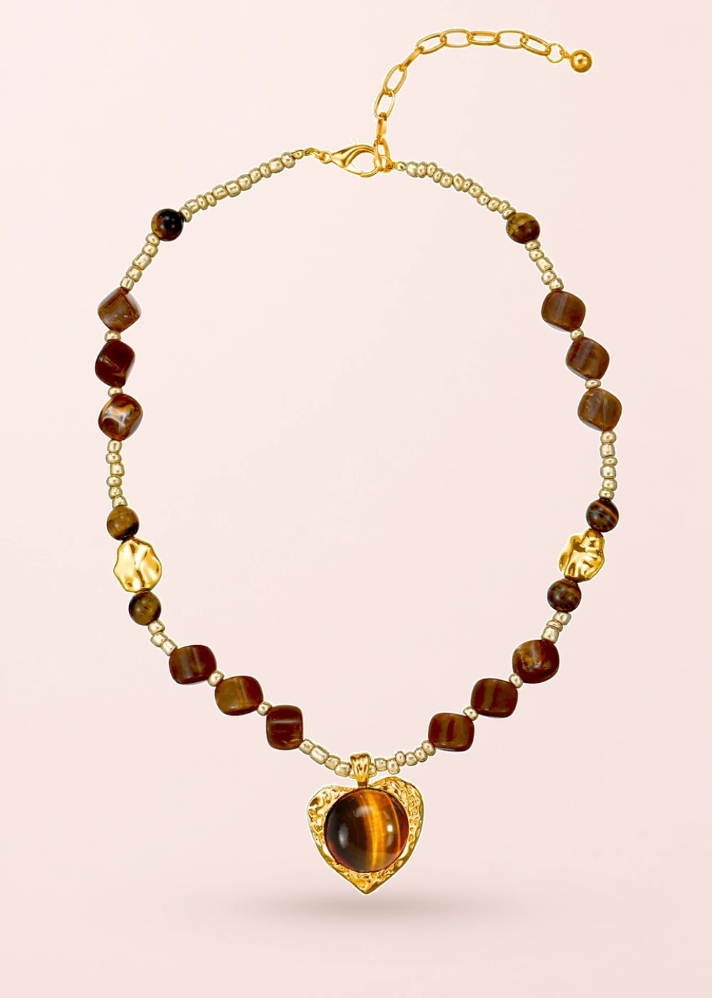 Manuelle Tiger's Eye – Halskette in Goldoptik