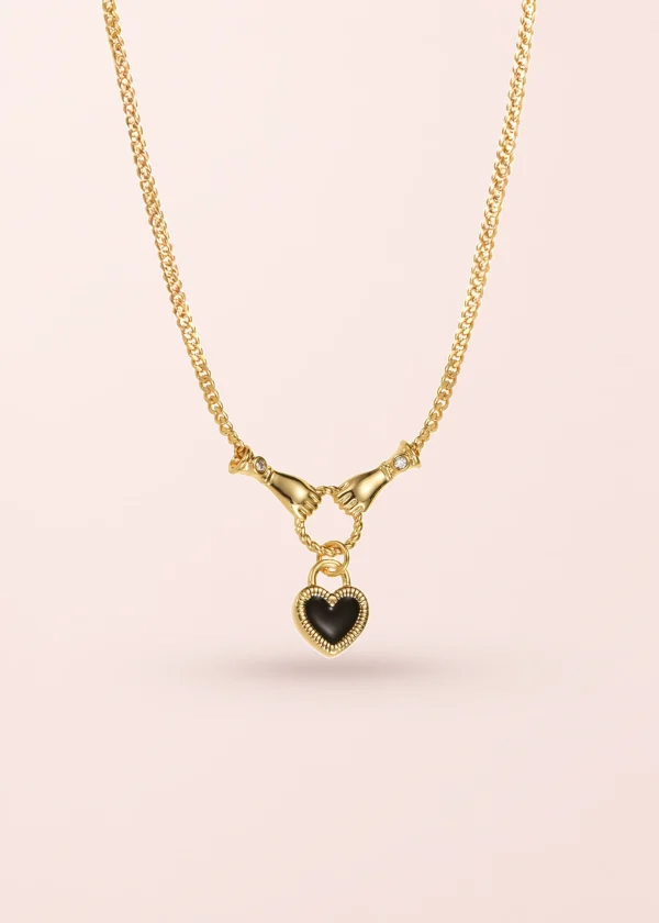 Madelaine Heart In Hands Love Golden Necklace