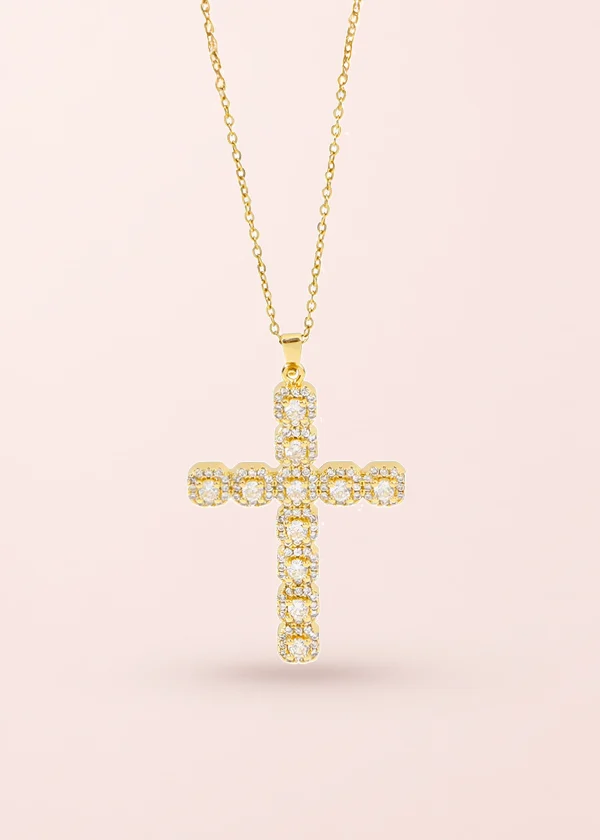In Name of Rose White Cross Necklace