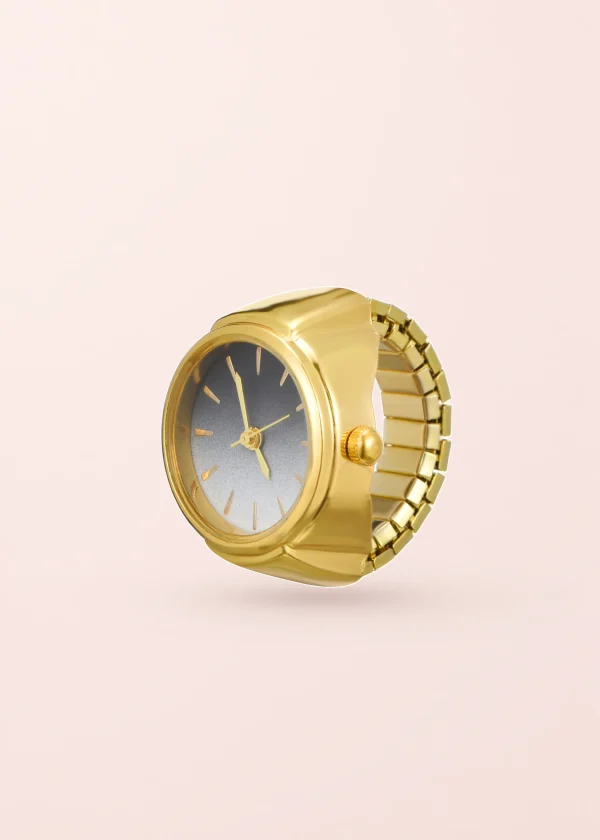 Midnight O'clock – verstellbarer Ring mit Uhrmotiv