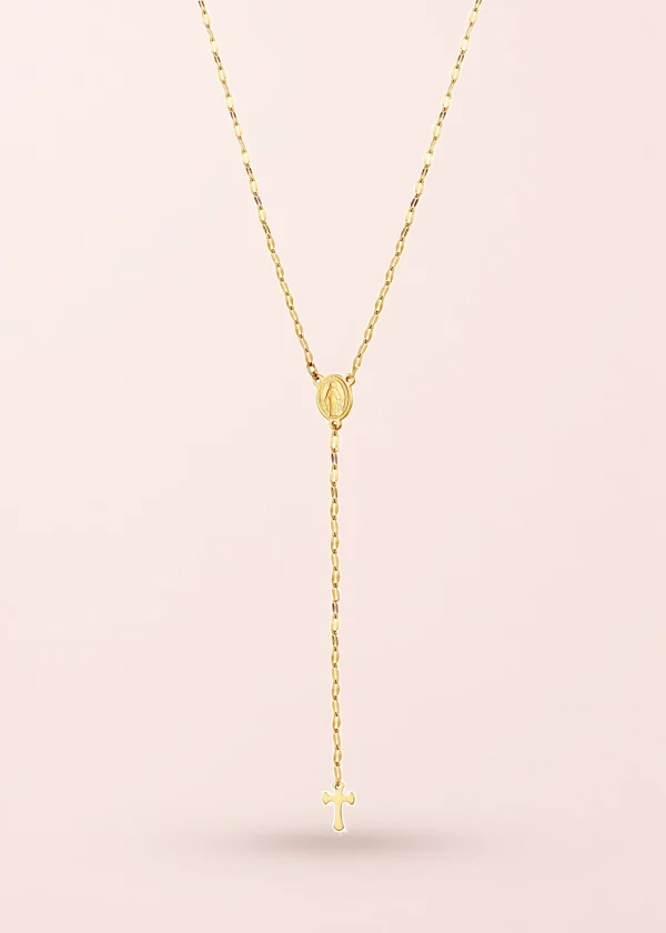 Martina Cross Long Chain Necklace - Lariat Extra Long