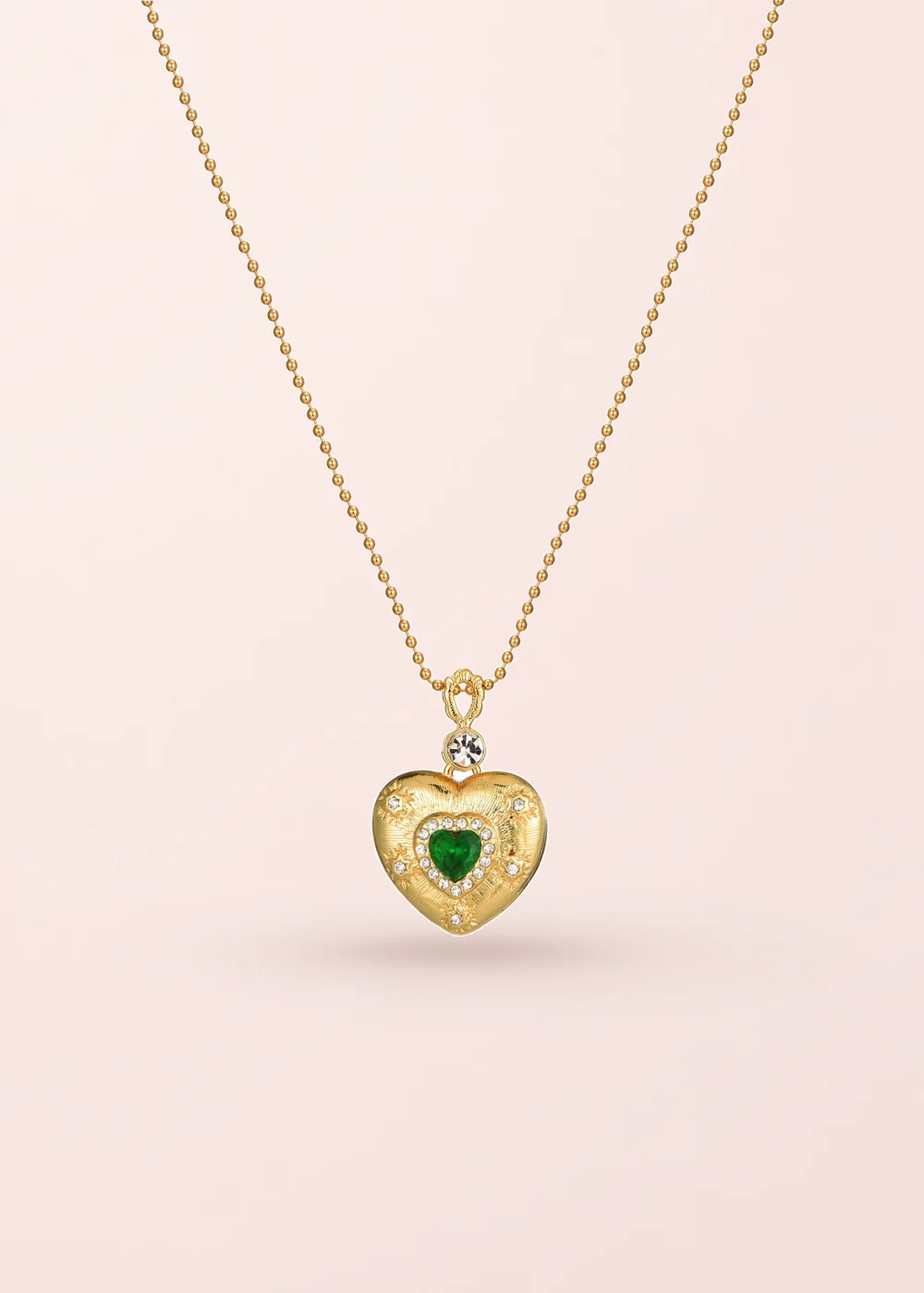 Produktfoto: Gabrielle Green Love – Halskette mit grünem Farbakzent